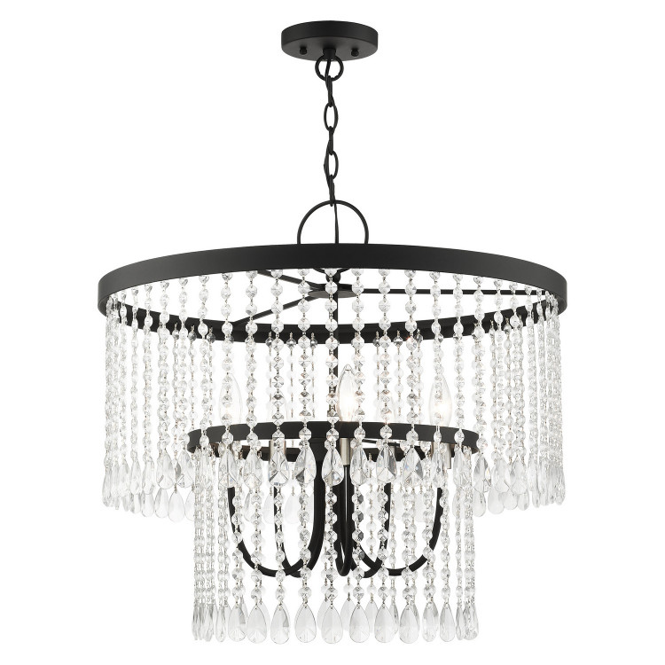 Livex Lighting - 51065-04 - Five Light Chandelier - Elizabeth - Black w/ Brushed Nickels