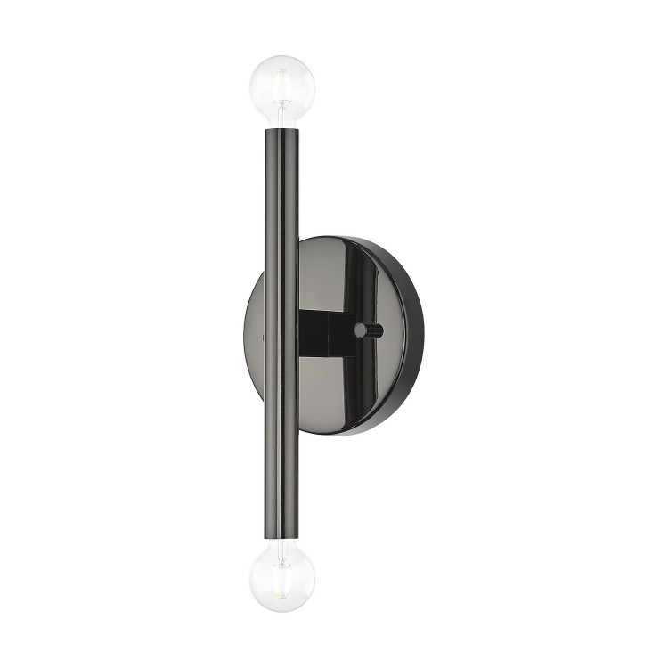 Livex Lighting - 51172-46 - Two Light Wall Sconce - Copenhagen - Black Chrome Livex Lighting - 51172-46 - Two Light Wall Sconce - Copenhagen - Black Chrome