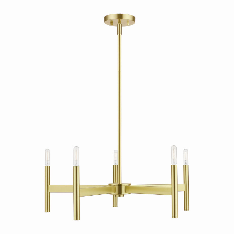 Livex Lighting - 51175-12 - Five Light Chandelier - Copenhagen - Satin Brass