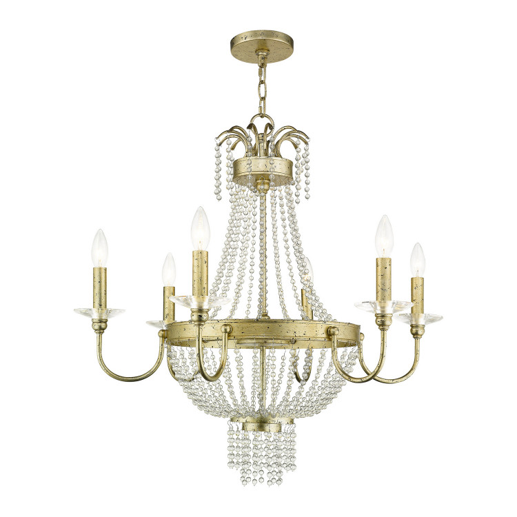 Livex Lighting - 51846-28 - Six Light Chandelier - Valentina - Hand Applied Winter Gold