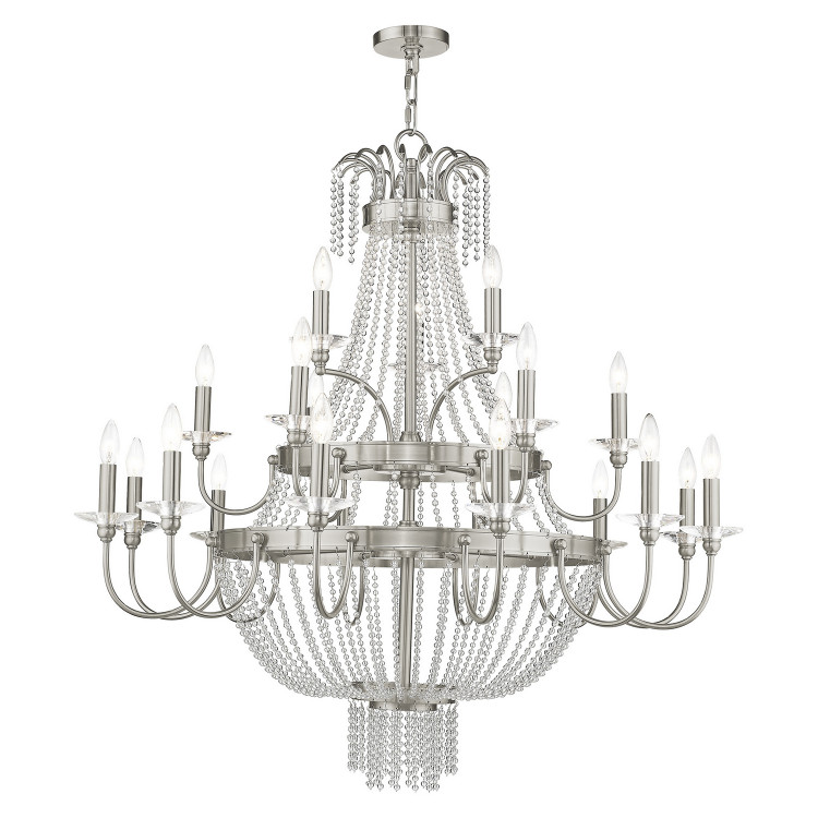 Livex Lighting - 51877-91 - 21 Light Foyer Chandelier - Valentina - Brushed Nickel