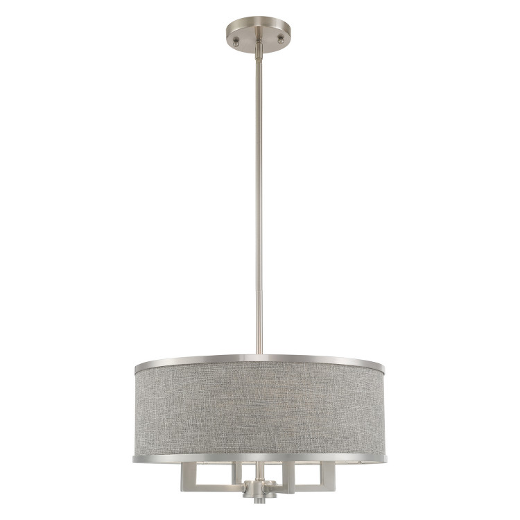 Livex Lighting - 60424-91 - Four Light Pendant - Park Ridge - Brushed Nickel