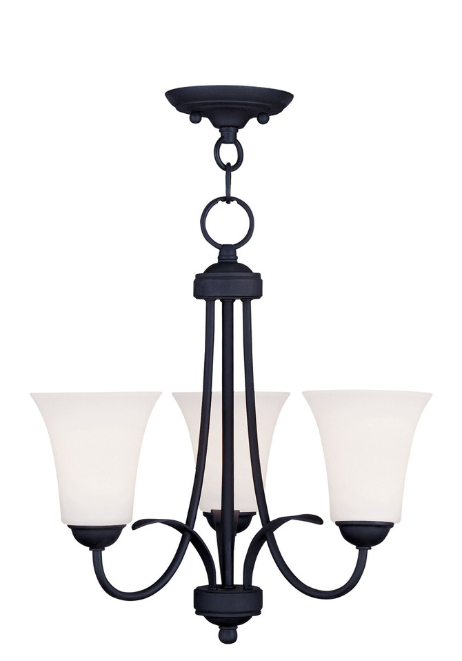 Livex Lighting - 6473-04 - Three Light Mini Chandelier/Ceiling Mount - Ridgedale - Black