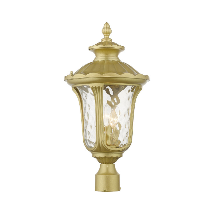 Livex Lighting - 7859-33 - Three Light Outdoor Post Top Lantern - Oxford - Soft Gold