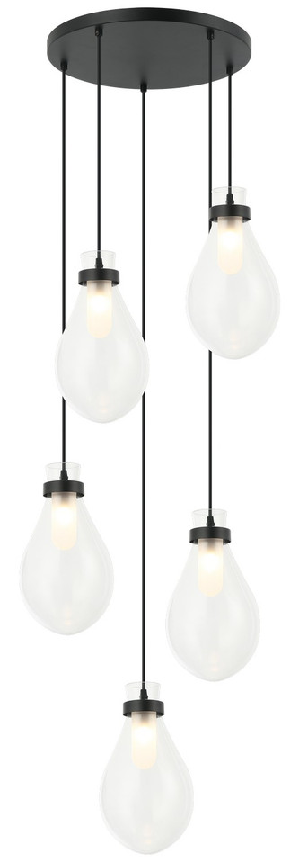 Matteo Lighting - C31905MB - Five Light Chandelier - Seranna - Matte Black