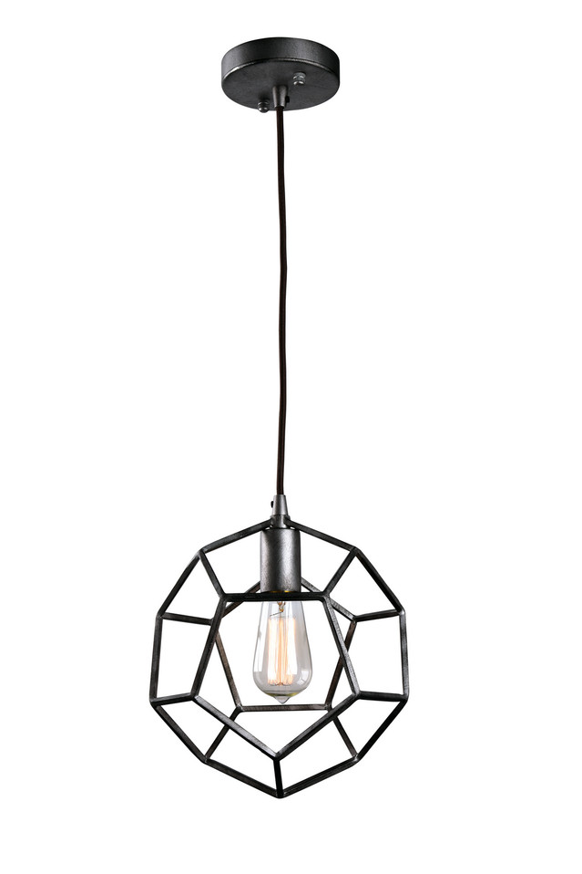 Matteo Lighting - C54601RB - One Light Pendant - Geometry Series - Rusty Black