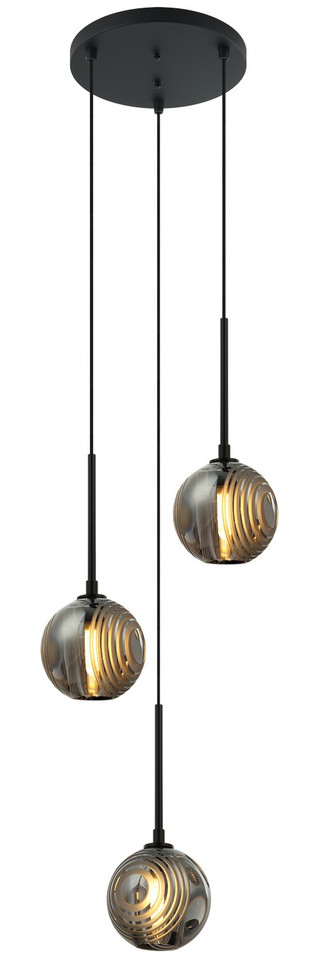 Matteo Lighting - C61603MBSM - Three Light Pendant - Jemyca - Matte Black