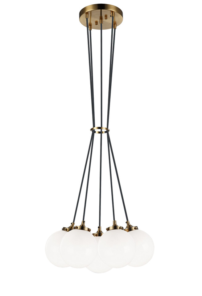 Matteo Lighting - C63005AGOP - Five Light Chandelier - The Bougie - Aged Gold Brass