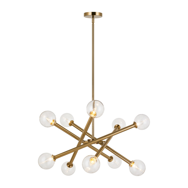 Matteo Lighting - C64610AGCL - Ten Light Chandelier - Matchstix - Aged Gold Brass