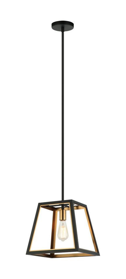 Matteo Lighting - C72101MBAG - One Light Pendant - Rosalie - Matte Black + Aged Gold Brass