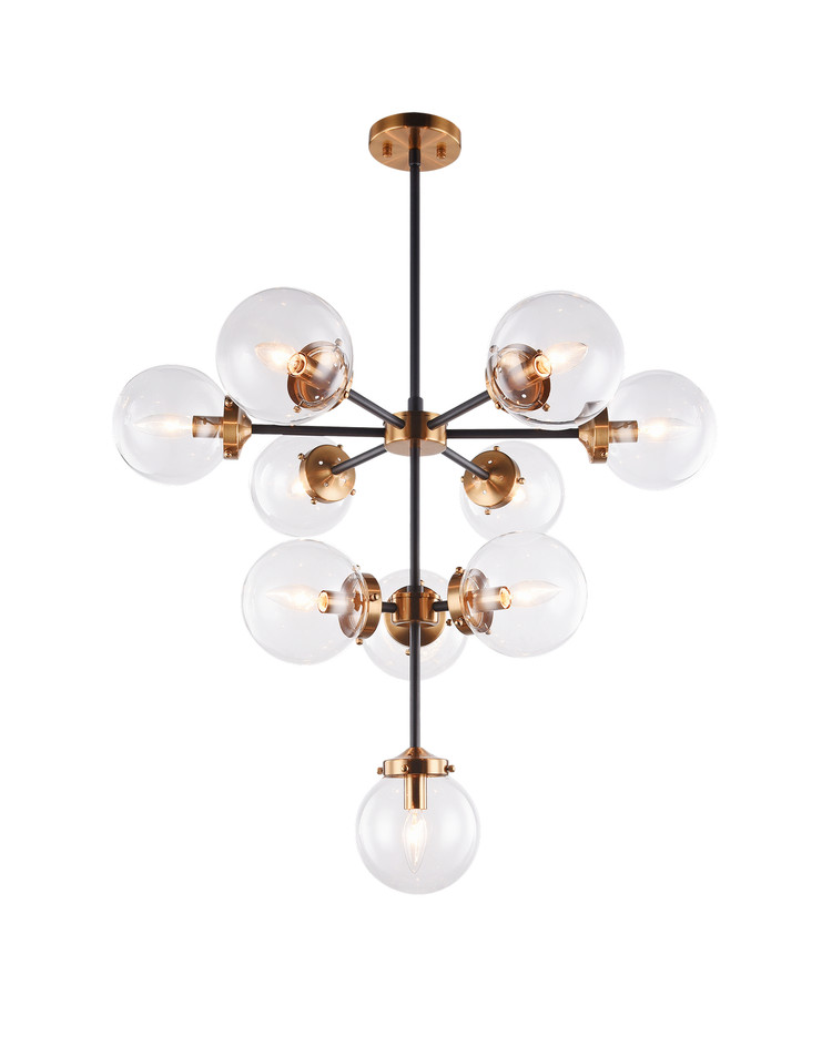 Matteo Lighting - C72310AGCL - Ten Light Chandelier - Maru - Aged Gold Brass