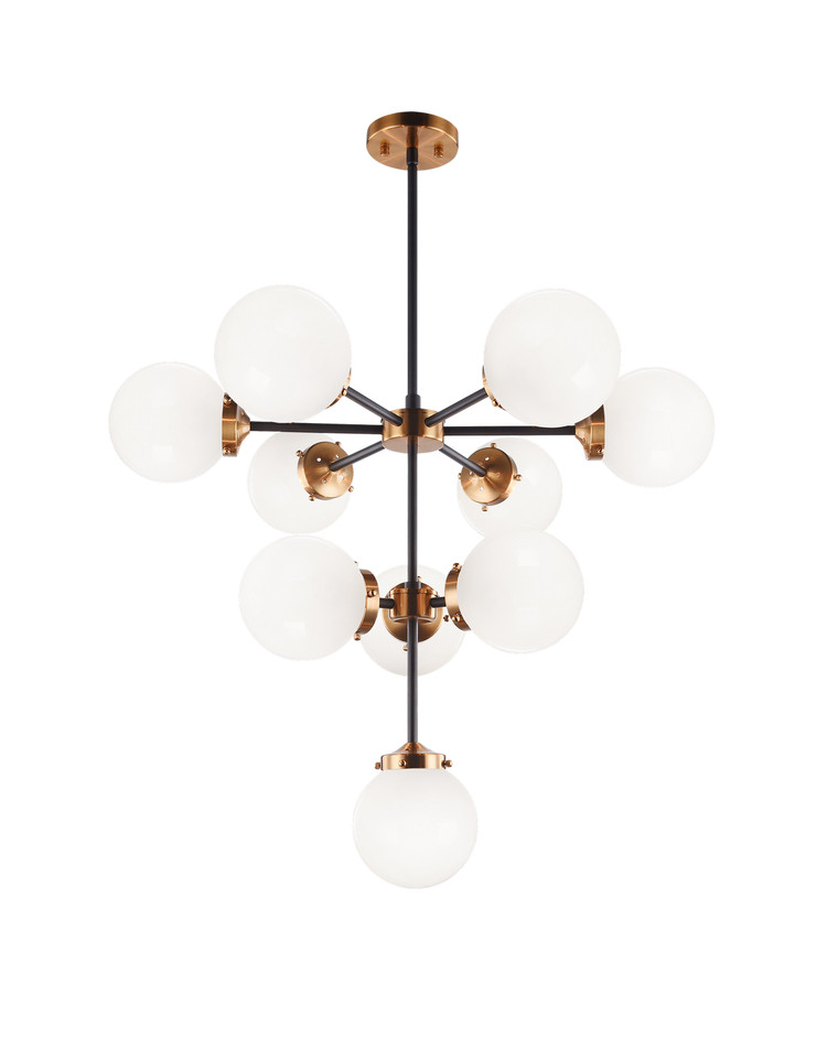 Matteo Lighting - C72310AGOP - Ten Light Chandelier - Maru - Aged Gold Brass