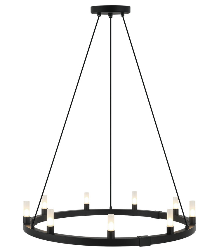 Matteo Lighting - C75209MB - Nine Light Chandelier - Cascadian - Matte Black