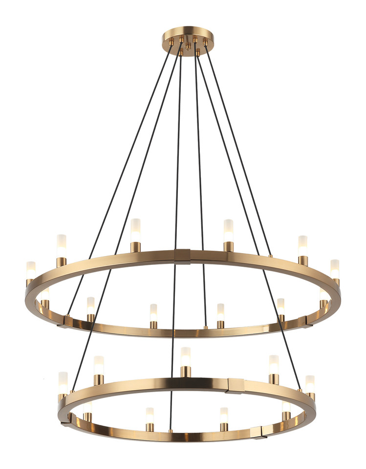Matteo Lighting - C75221AG - 21 Light Chandelier - Cascadian - Aged Gold Brass