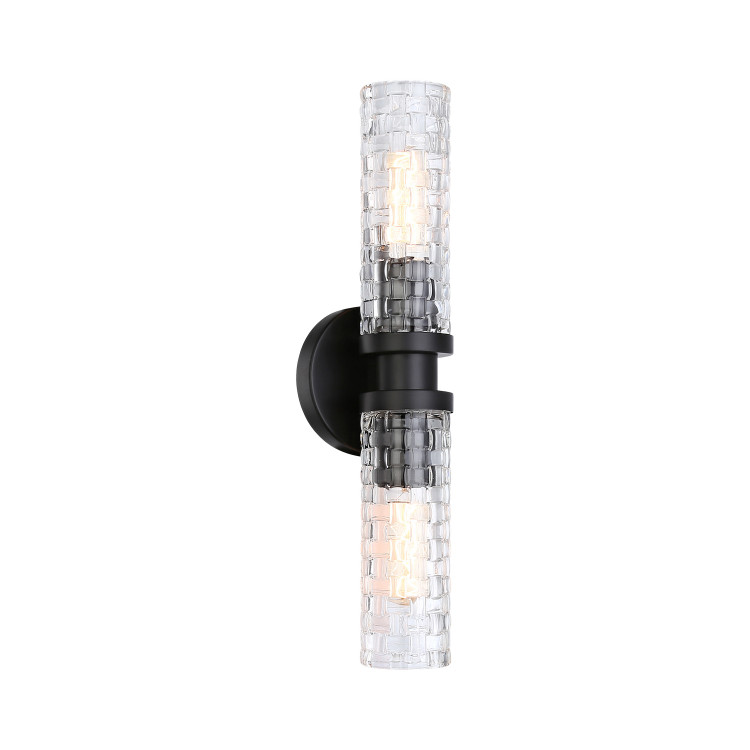 Matteo Lighting - W32112BK - Two Light Wall Sconce - Weaver - Black