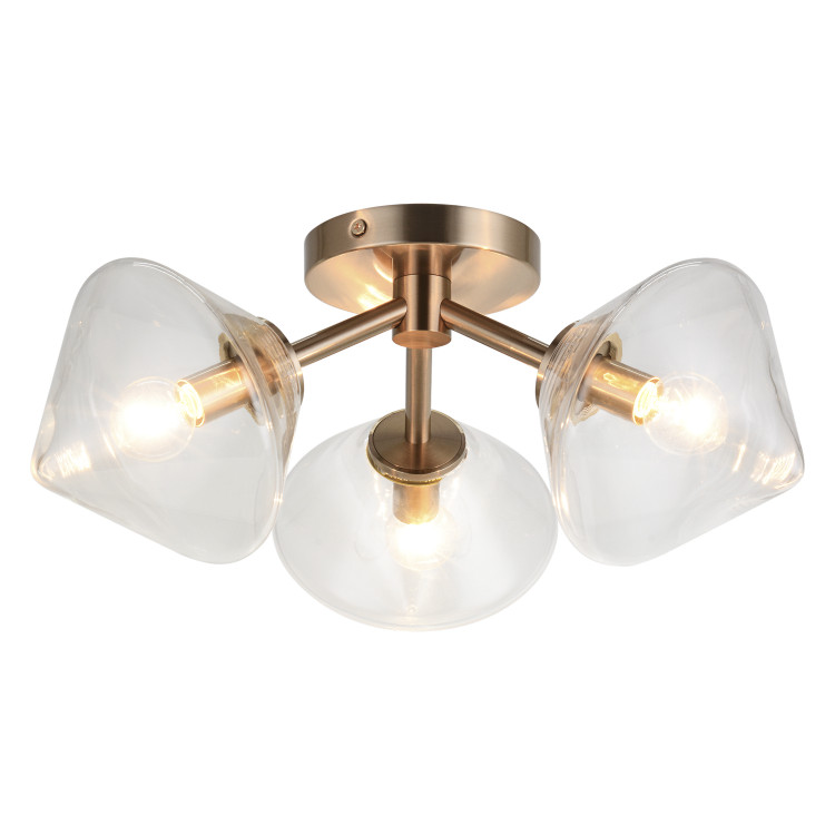 Matteo Lighting - X81743AGCL - Three Light Ceiling Mount - Novo - Aged Gold Brass