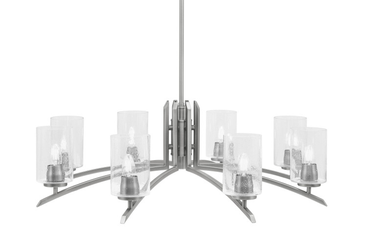 Toltec Lighting - 3708-GP-300 - Eight Light Chandelier - Kurve - Graphite