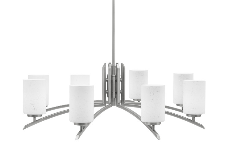 Toltec Lighting - 3708-GP-310 - Eight Light Chandelier - Kurve - Graphite