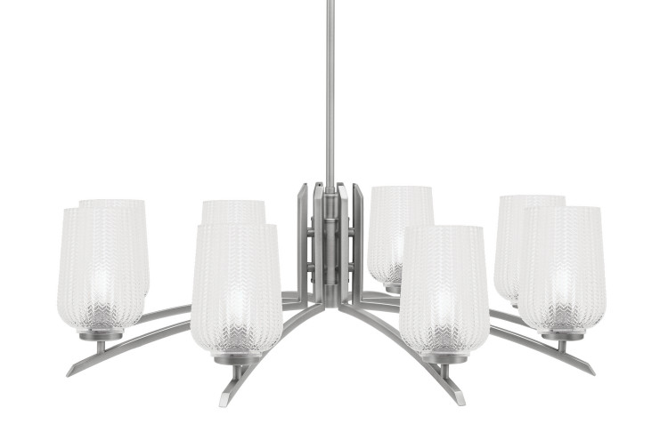 Toltec Lighting - 3708-GP-4250 - Eight Light Chandelier - Kurve - Graphite