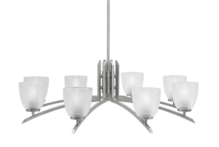 Toltec Lighting - 3708-GP-500 - Eight Light Chandelier - Kurve - Graphite