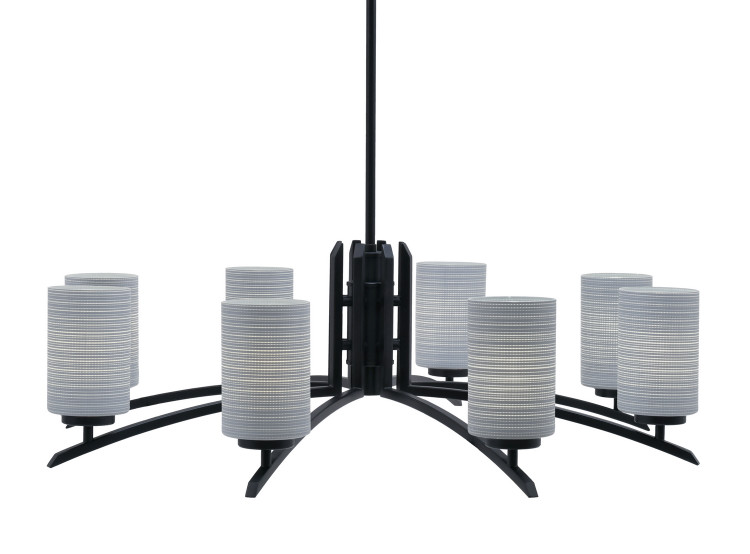 Toltec Lighting - 3708-MB-4062 - Eight Light Chandelier - Kurve - Matte Black