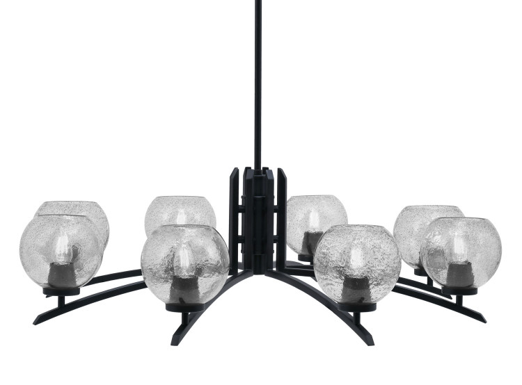 Toltec Lighting - 3708-MB-4102 - Eight Light Chandelier - Kurve - Matte Black