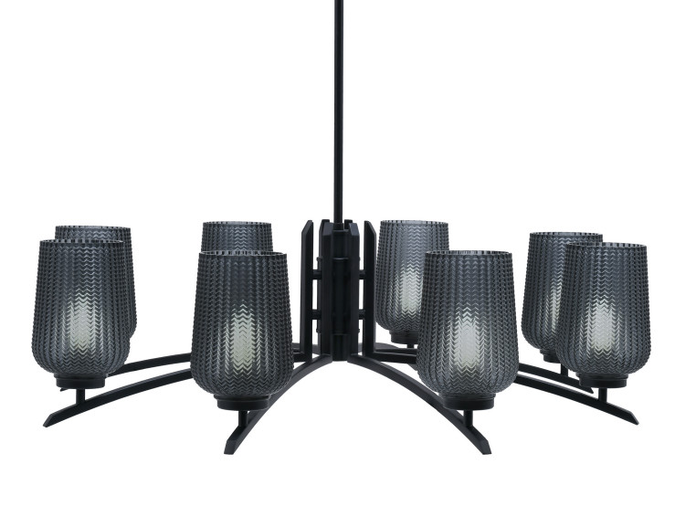 Toltec Lighting - 3708-MB-4252 - Eight Light Chandelier - Kurve - Matte Black