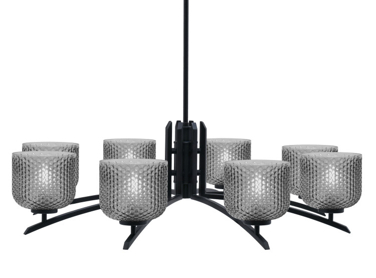 Toltec Lighting - 3708-MB-4612 - Eight Light Chandelier - Kurve - Matte Black