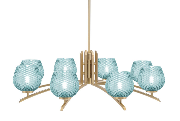 Toltec Lighting - 3708-NAB-4605 - Eight Light Chandelier - Kurve - New Age Brass