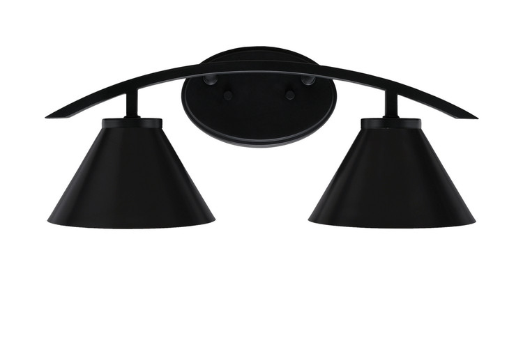 Toltec Lighting - 3722-MB-421-MB - Two Light Bath Bar - Kurve - Matte Black