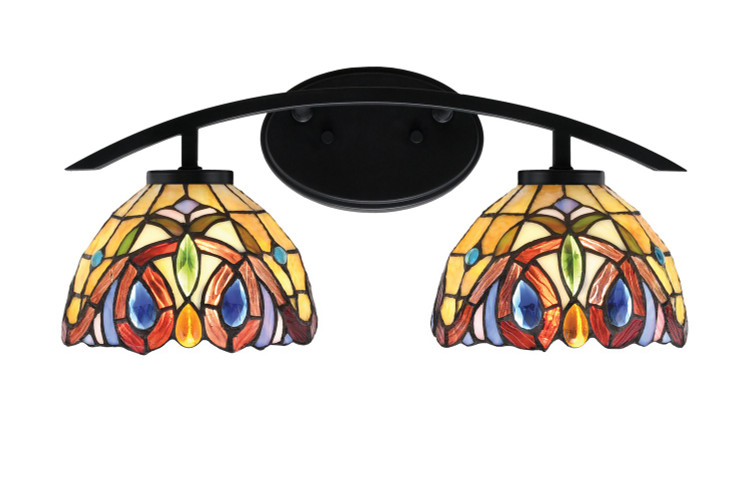 Toltec Lighting - 3722-MB-9445 - Two Light Bath Bar - Kurve - Matte Black