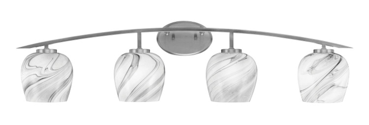 Toltec Lighting - 3724-GP-4819 - Four Light Bath Bar - Kurve - Graphite