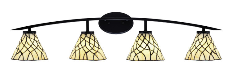 Toltec Lighting - 3724-MB-9115 - Four Light Bath Bar - Kurve - Matte Black