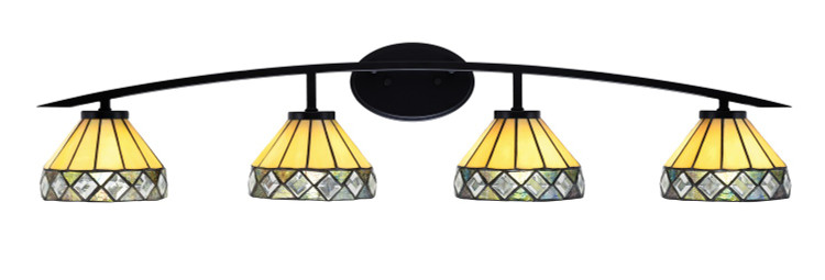 Toltec Lighting - 3724-MB-9405 - Four Light Bath Bar - Kurve - Matte Black