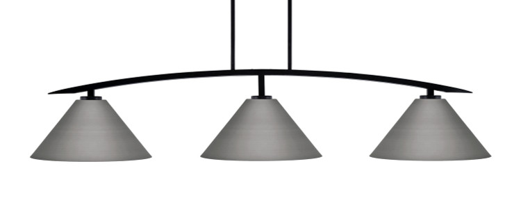 Toltec Lighting - 3733-MB-420-GP - Three Light Bar - Kurve - Matte Black