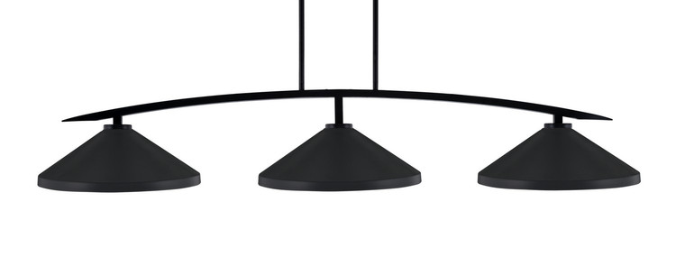 Toltec Lighting - 3733-MB-424-MB - Three Light Bar - Kurve - Matte Black