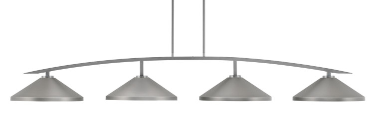 Toltec Lighting - 3734-GP-424-GP - Four Light Billiard/Island - Kurve - Graphite