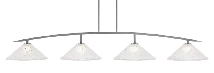 Toltec Lighting - 3734-GP-711 - Four Light Billiard/Island - Kurve - Graphite