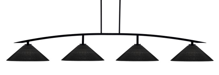 Toltec Lighting - 3734-MB-4019 - Four Light Billiard/Island - Kurve - Matte Black