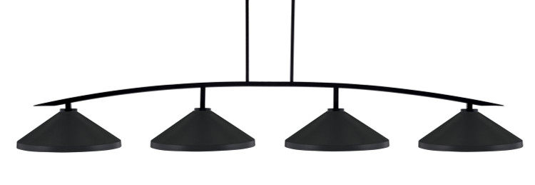 Toltec Lighting - 3734-MB-424-MB - Four Light Billiard/Island - Kurve - Matte Black