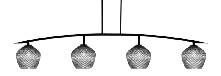 Toltec Lighting - 3734-MB-4922 - Four Light Billiard/Island - Kurve - Matte Black