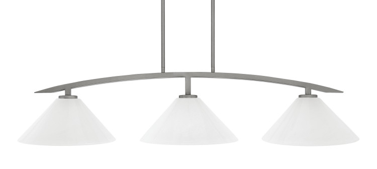Toltec Lighting - 3736-GP-2121 - Three Light Billiard/Island - Kurve - Graphite