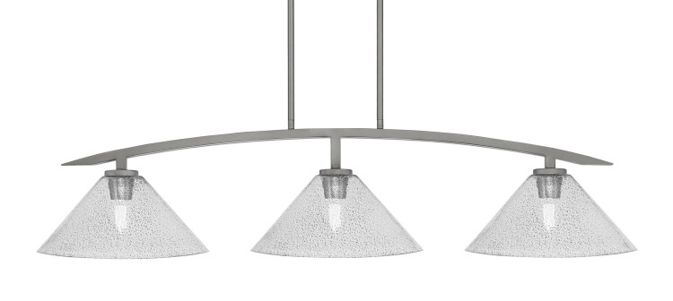 Toltec Lighting - 3736-GP-2122 - Three Light Billiard/Island - Kurve - Graphite