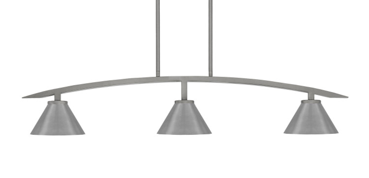Toltec Lighting - 3736-GP-421-GP - Three Light Billiard/Island - Kurve - Graphite