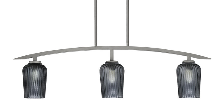 Toltec Lighting - 3736-GP-4252 - Three Light Billiard/Island - Kurve - Graphite