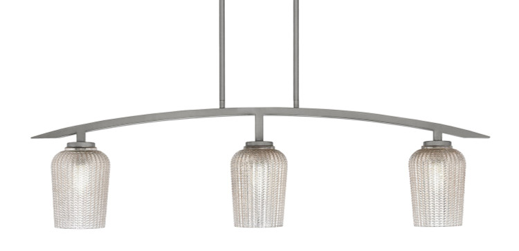 Toltec Lighting - 3736-GP-4253 - Three Light Billiard/Island - Kurve - Graphite