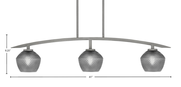 Toltec Lighting - 3736-GP-4622 - Three Light Billiard/Island - Kurve - Graphite