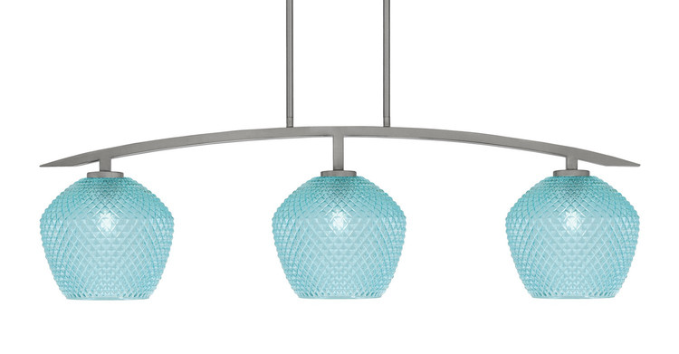 Toltec Lighting - 3736-GP-4925 - Three Light Billiard/Island - Kurve - Graphite