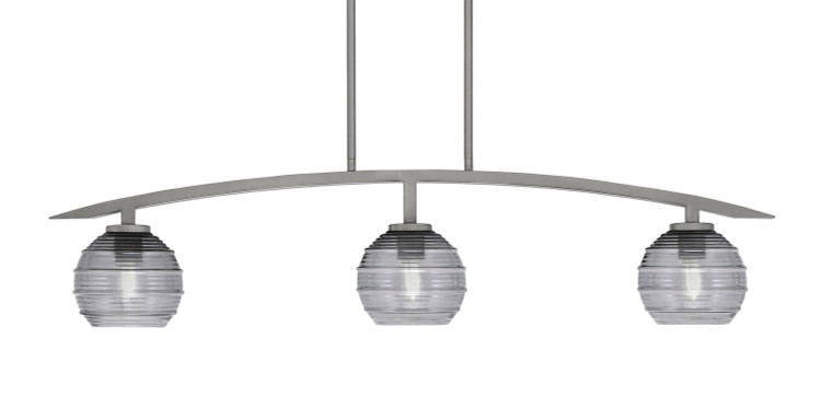 Toltec Lighting - 3736-GP-5112 - Three Light Billiard/Island - Kurve - Graphite