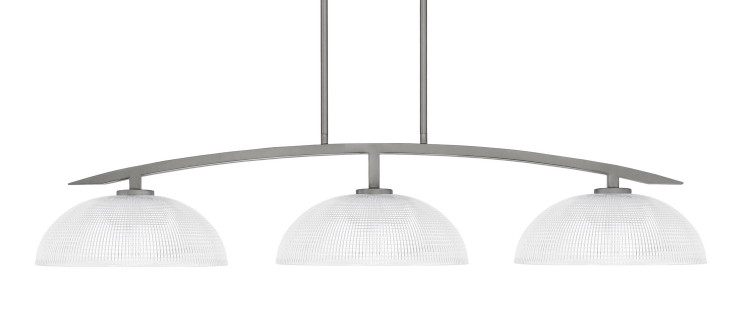 Toltec Lighting - 3736-GP-540 - Three Light Billiard/Island - Kurve - Graphite